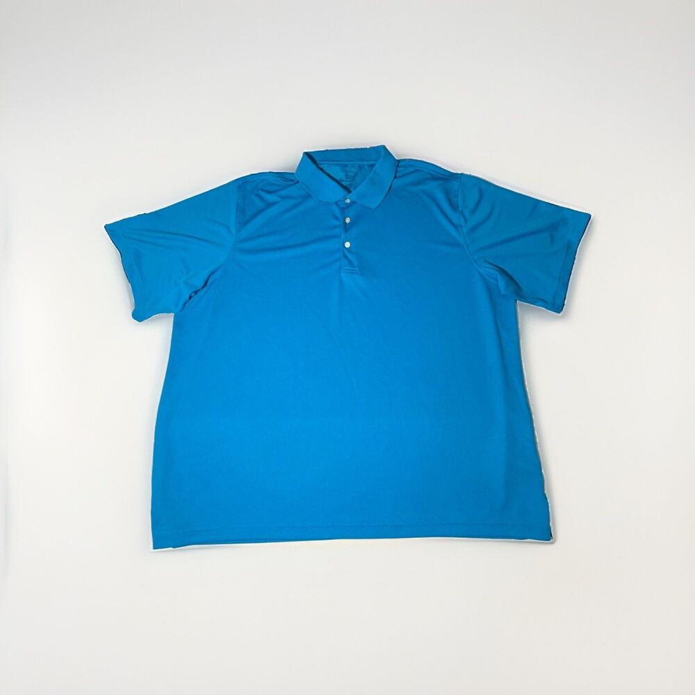 George Polo Shirt Men’s 3XL Blue Short Sleeve Performance Golf Casual Polyester